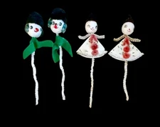 CHENILLE SPUN COTTON HEAD PACKAGE GIFT TIE ON CHRISTMAS Japan Lot 4