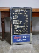Vintage Coors Light Menu Board Display Sign Bar restaurant Diner Advertising