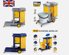 Janitorial Sanitation Supplies Cart Wheelie-Bin Cleaning Trolley Caddy with Bag