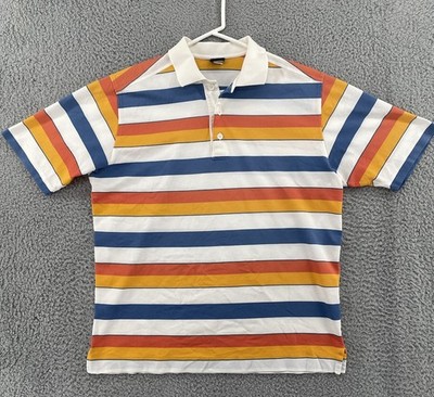 Paul & Shark Polo Shirt Mens Large Striped Italy Yachting Casual Rugby Golf