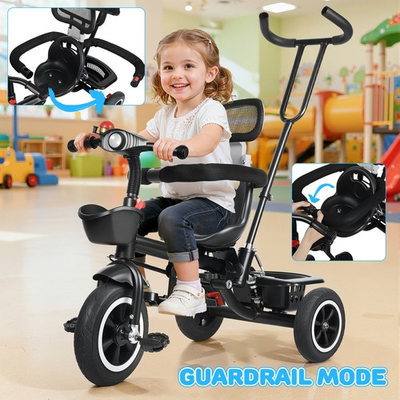 #ad #ad Baby Kids 5in1 Tricycle Bike Trike Stroller 3 Wheels Canopy w Music Headlight $69.99