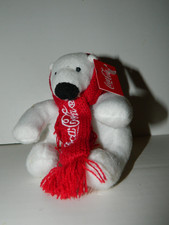 2022 Coca Cola Mini Plush Polar Bear w/ Red Scarf Toy Doll w/ Tag