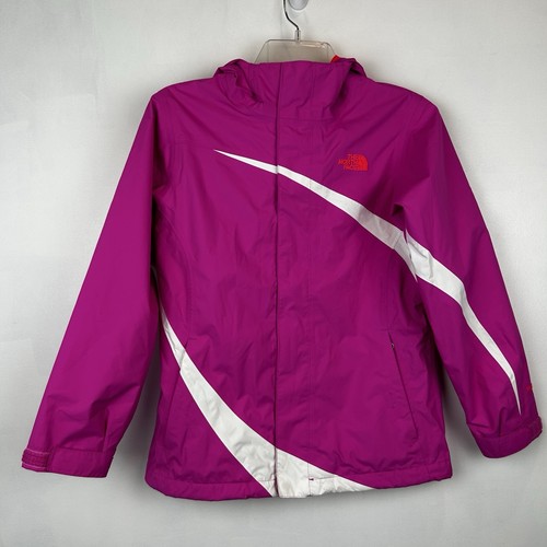North Face Jacket Girls M 10 Pink Hyvent Outdoors Lined Rain Coat Hiking Youth