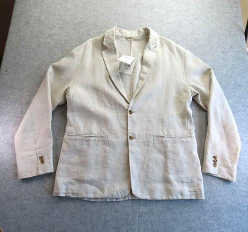 NN.07 Timo Blazer Mens XL Beige Linen Unlined 2 Button Summer Sport Coat Jacket
