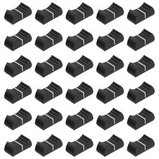 30 Pack Black White 8x1mm Plastic Potentiometer Slider Knobs