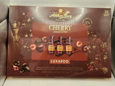 ANTHON BERG CHERRY SENSATIONS LUXARDO - 33 DARK CHOCOLATE BOTTLES W/ CHERRY FILL