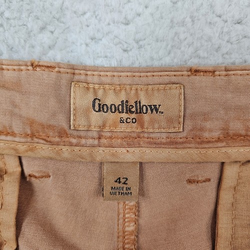 Goodfellow & Co Pantalones Cortos Tilo Hombres 42 Naranja Óxido 9” Entrepierna Frente Plano Barco Chino - Imagen 3 de 13