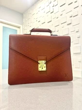 LOUIS VUITTON Epi Serviette Conseiller Briefcase Brown M54423 LV Auth 66184