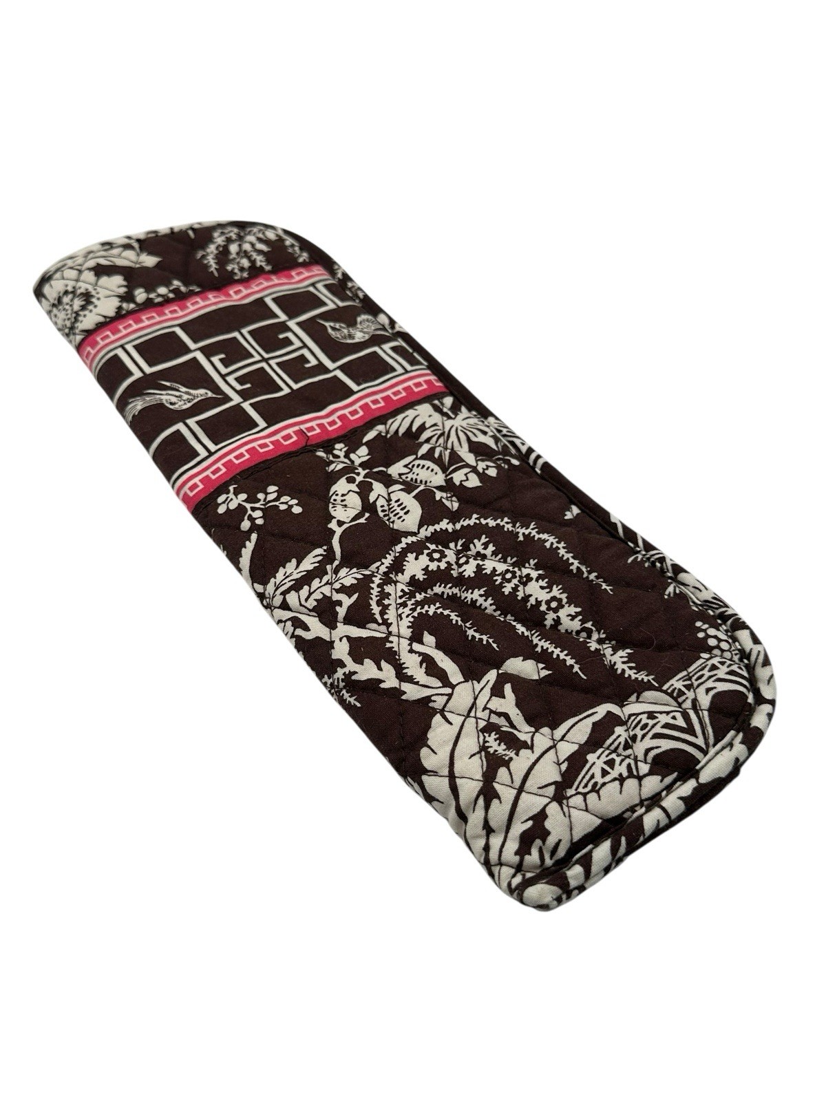 Vera Bradley Imperial Toile Curling Iron Cover Brown/Pink Insulated Discontinued