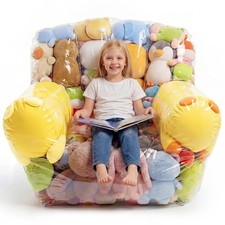 NTYNTY Clear Stuffed Animal Storage Chair, 39.3" x 35.8" x 35.4", Transparent