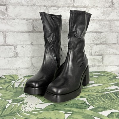 VAGABOND Women's Black Leather Brooke Chunky Platform Boots sz 11