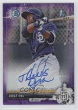 2017 Bowman Chrome Prospect Purple Refractor 164/250 Jorge Ona #CPA-JO Auto 3pb
