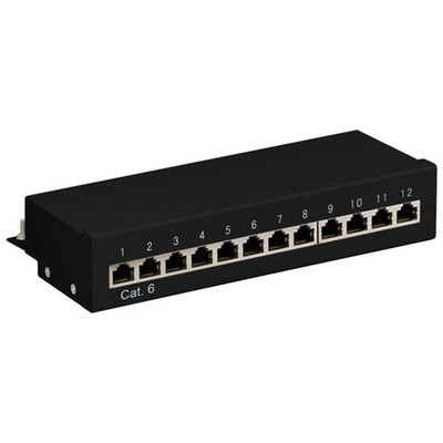 Goobay CAT 6 Ethernet Patch Panel 12 Port STP Geschirmt # 69307