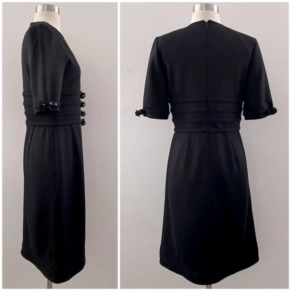 Tommy Hilfiger Special Edition Virgin Wool Midi Dress Quiet Luxury Black Size 8 - Image 2 of 4