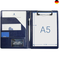 Klemmbrett A5 Mappe Klemmbrettmappe Schreibmappe Dunkelblau Mit Stiftehalter