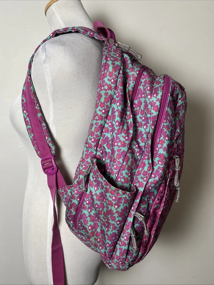 Vera Bradley Lighten Up Large Backpack Ditsy Dot Floral School Commute Travel - Image 3 of 4