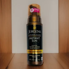 Jergens Natural Glow Instant Sun Sunless Tanning Mousse Lotion Ultra Deep bronze