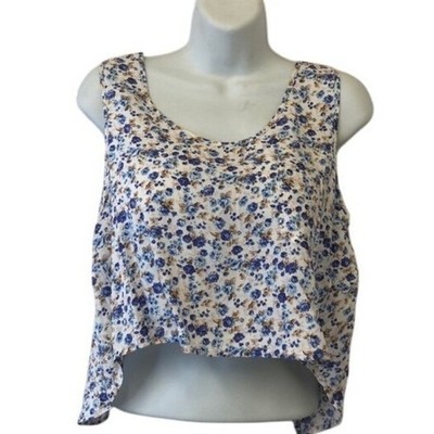 YMI floral open back cropped top juniors size M Medium