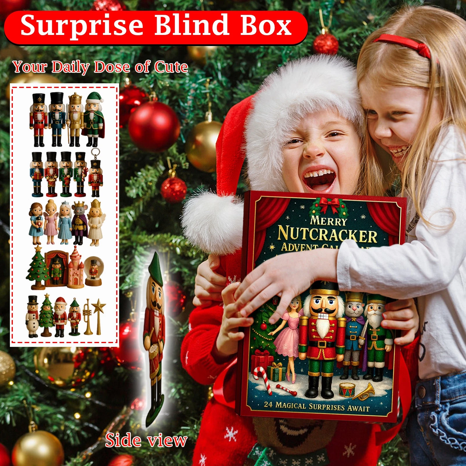 Christmas Countdown The Nutcracker Advent Calendar 24Day of Festive 2D Blind Box