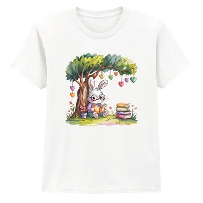 This Bunny Loves To Read Jungen Mädchen Kinder T-Shirt Lesen Hase Geschenk für Kinder
