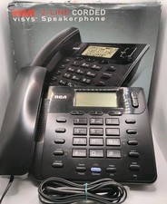 RCA 2 Line Corded Speakerphone Telephone ViSYS Model 25201RE1 Black