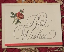 Vintage American Greetings2x3.5” 1975 Unused Best Wishes Greeting Card eEnvelope