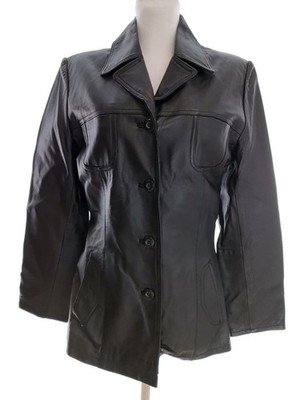 GOLDSTEIN BY MOLLTAN Damen Lederjacke Gr. 36 Schwarz Langer Ärmel