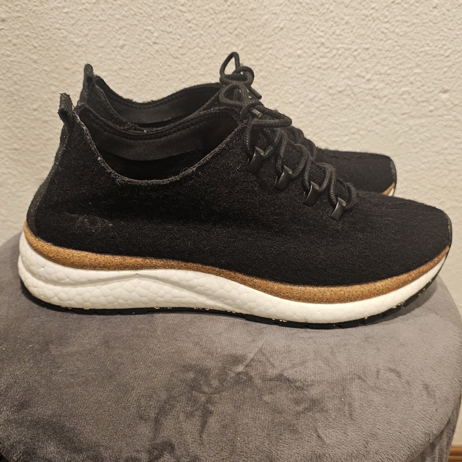 APL OTBT Courier scarpe per il tempo libero sneakers donna US 7 5 M 9933 lana di alpaca nere