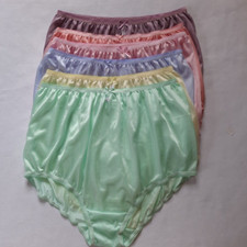6 Plus Nylon Underwear Granny Panties Woman Man Silky Soft High Waist 42"-50"Mix