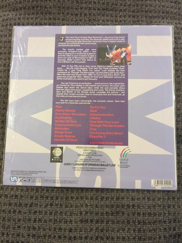 SPANDAU BALLET Live Hits JAPAN Laser Disc LD VALC-3224. New. Sealed - Picture 2 of 2