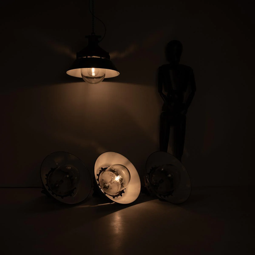 Industrial Explosion Proof Rusted Pendant Lights with Green Enamel Diffusers by - Picture 8 of 22