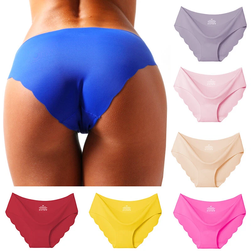 6 Pack Women Ultra-thin Seamless Brief Panties Soft Sexy Low-Waist