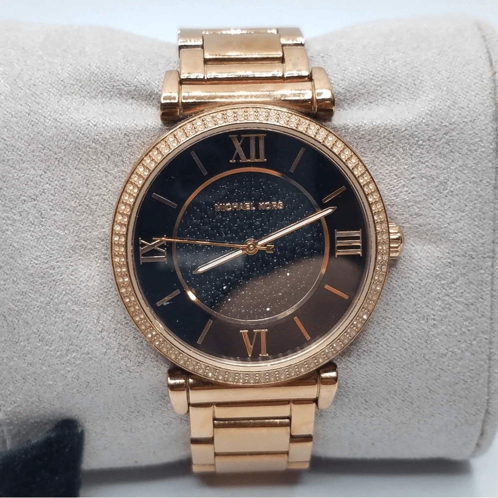 Orologio Michael Kors donna Caitlin oro rosa batteria nuova MK 3356