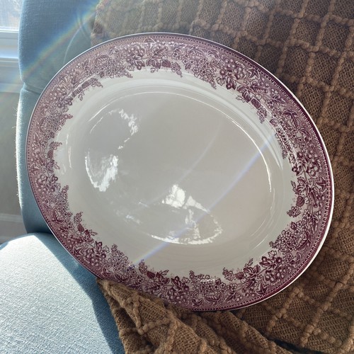 Williams Sonoma Wedgwood Mayfair Oval Platter Red England 14” - Picture 11 of 19