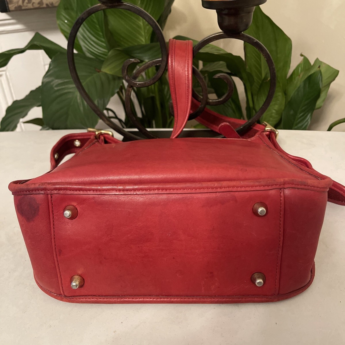 COACH Vintage 9966 LEGACY ZIP Red Leather Rare Purse Bag Crossbody