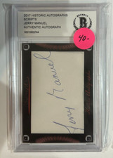 2017 Historic Autographs Scripts Jerry Manuel Authentic Autograph Card