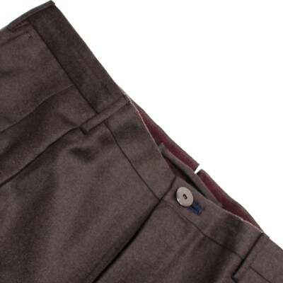Incotex NWT Dress Pants Size 50R (US 34) Carrot Fit Super 100's in Brown Wool
