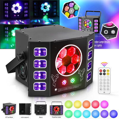 RGBW UV LED Laser Beam Projektor DMX512 Party Disco Stroboskop Fernbedienung Bar