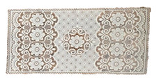 Ecru Machine Lace Dresser Scarf 31" x 14"