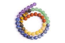 Natural Matte 7 Chakra Beads Round Gemstone Loose Beads 4/8-9MM