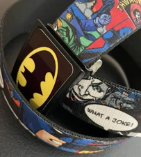 NWOT Belt Buckle-Down Batman Joker DC Comics Logo Multi Color Seatbelt 24" - 37"
