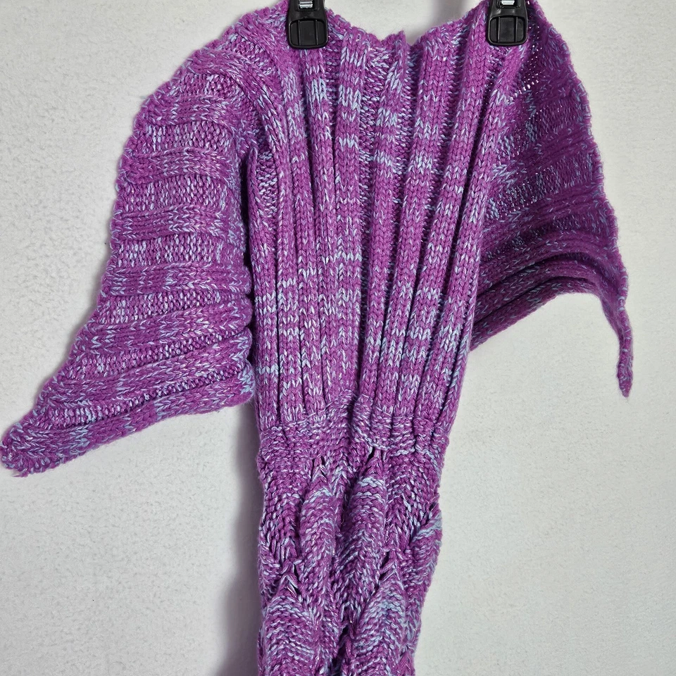 ОДЕЯЛО С ХВОСТОМ РУСАЛКИ ДЛЯ ВЗРОСЛЫХ 67 дюймов ВЯЗАНЫЕ КРАСОЧНЫЕ ЗУБЧАТЫЕ ВЕСЫ УЮТНАЯ ГОСТИНАЯ - Изображение 4 из 4