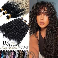 Solid Ombre Wavy Water Crochet Wave Braids Afro Curly Hair Extensions as Human