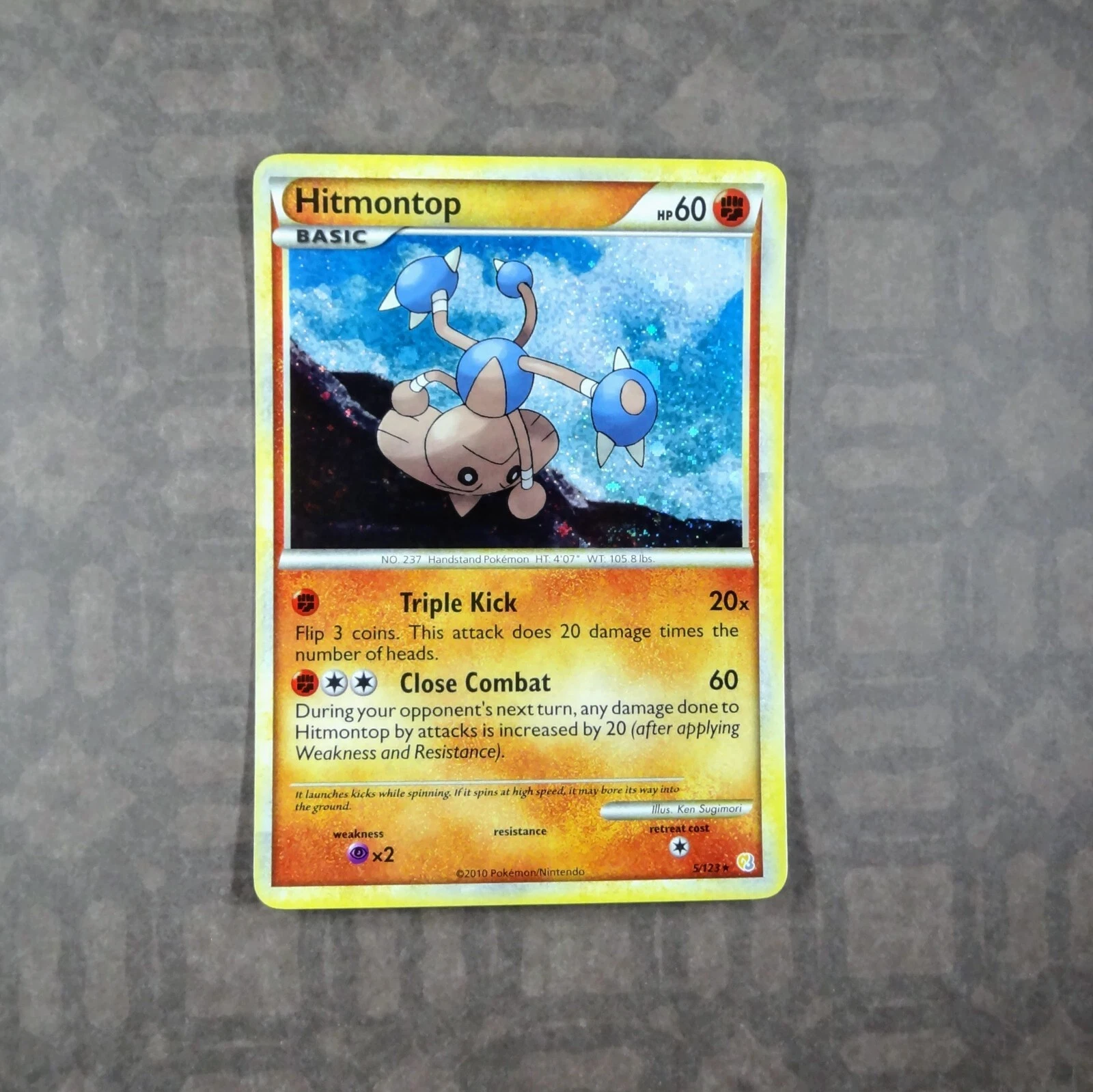 Pokemon TCG Hitmontop 5/123 HeartGold SoulSilver (HS) Holo Rare 2010 LP