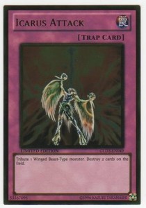 Icarus Attack - GLD3-EN049 - Gold Rare - Limited Edition x3 - Moderately Played