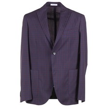Boglioli Blue-Red Check Lightweight Wool 'K Jacket' Sport Coat 40R Eu 50 NWT