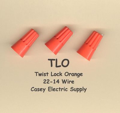 25 Orange Twist Lock Nut Terminal Connector #22-14 Wire Gauge 11