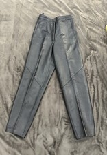 Vintage 90  s Firenze Genuine Leather black high waist ladies pants size 4