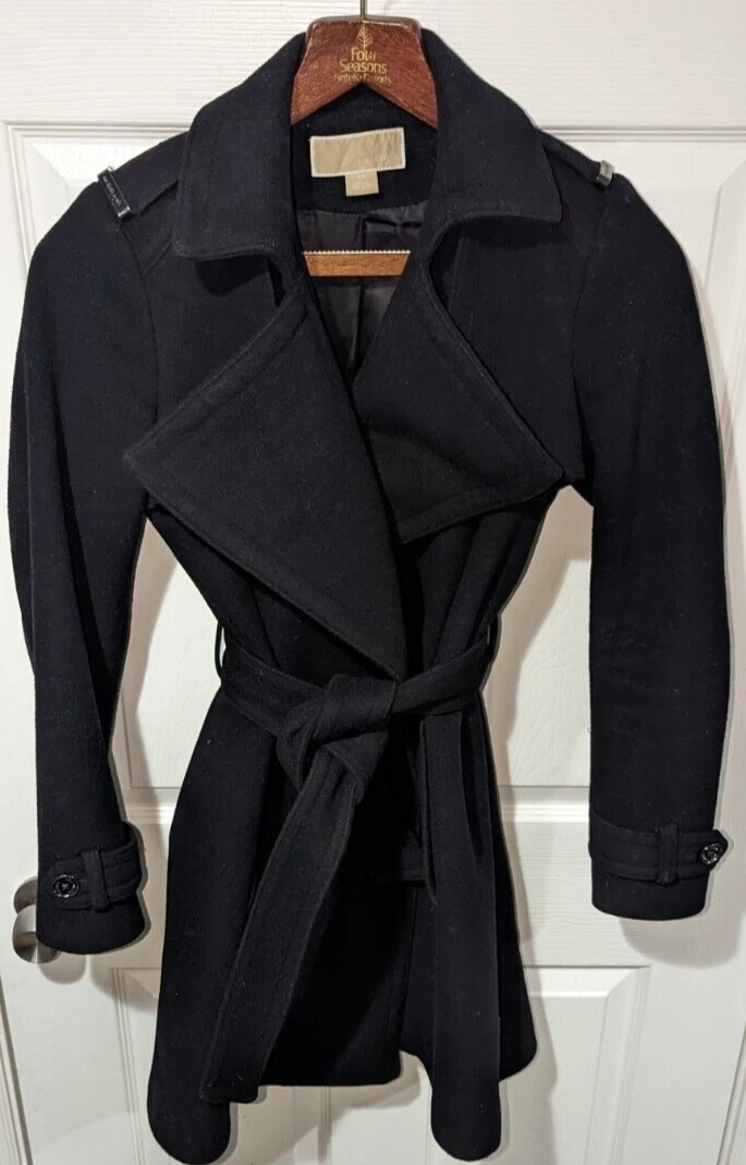 Michael kors belted wool coat top