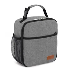 Grey Small Lunchbox for Men Women Adults Reusable Portable Lunch Tote Bag